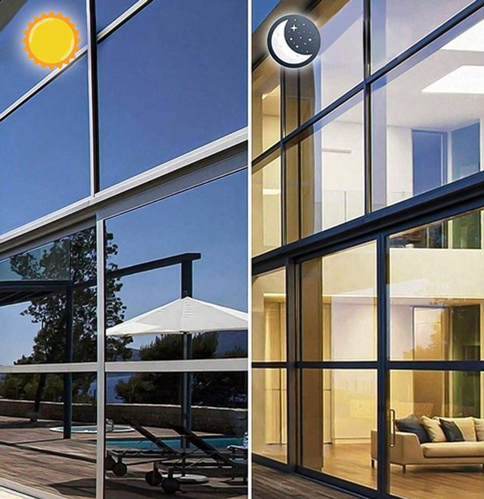 Lamina Film Polarizado Espejeado Exterior Para Vidrio 1mx60 Plateado 6