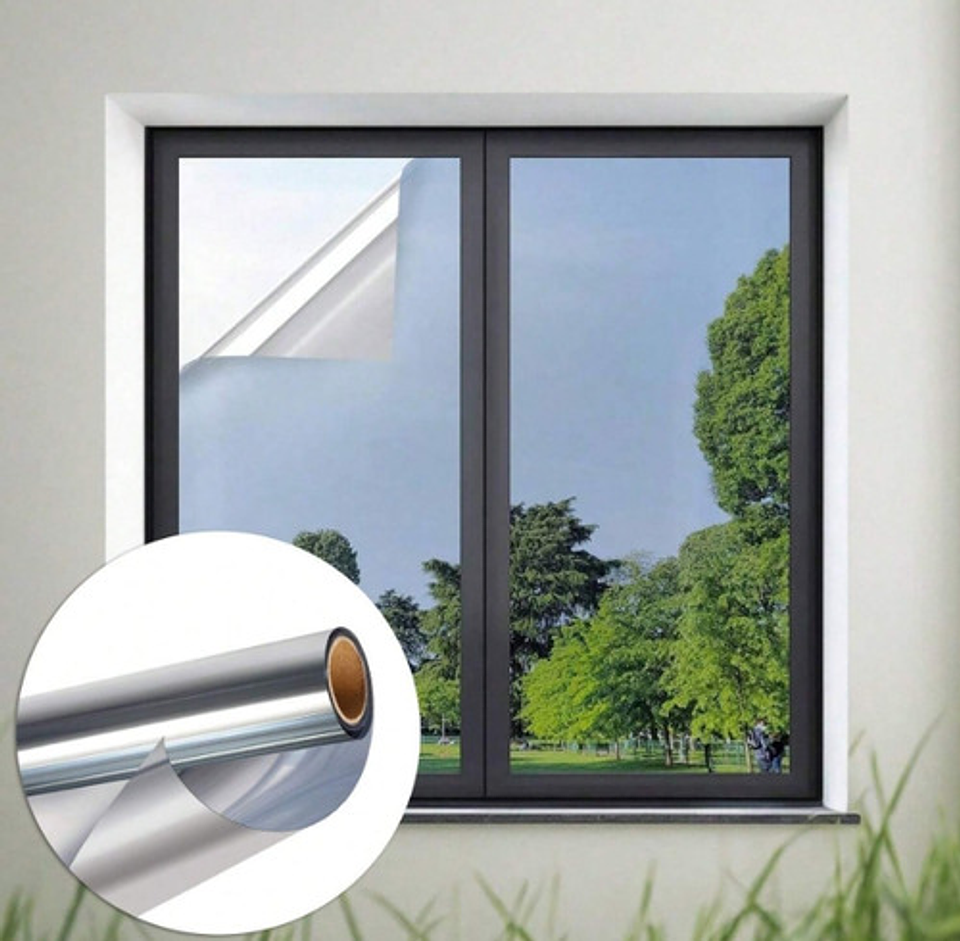 Lamina Film Polarizado Espejeado Exterior Para Vidrio 1mx60 Plateado 10