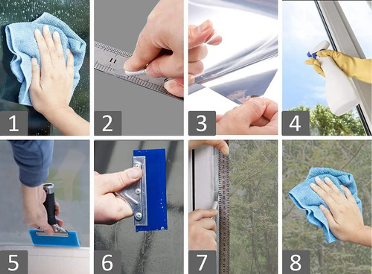 Lamina Film Polarizado Espejeado Exterior Para Vidrio 1mx60 Plateado 11