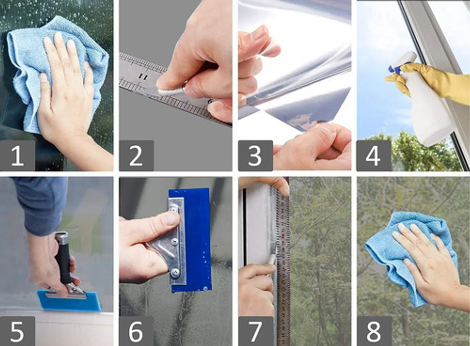 Lamina Film Polarizado Espejeado Exterior Para Vidrio 1mx60 Plateado 11