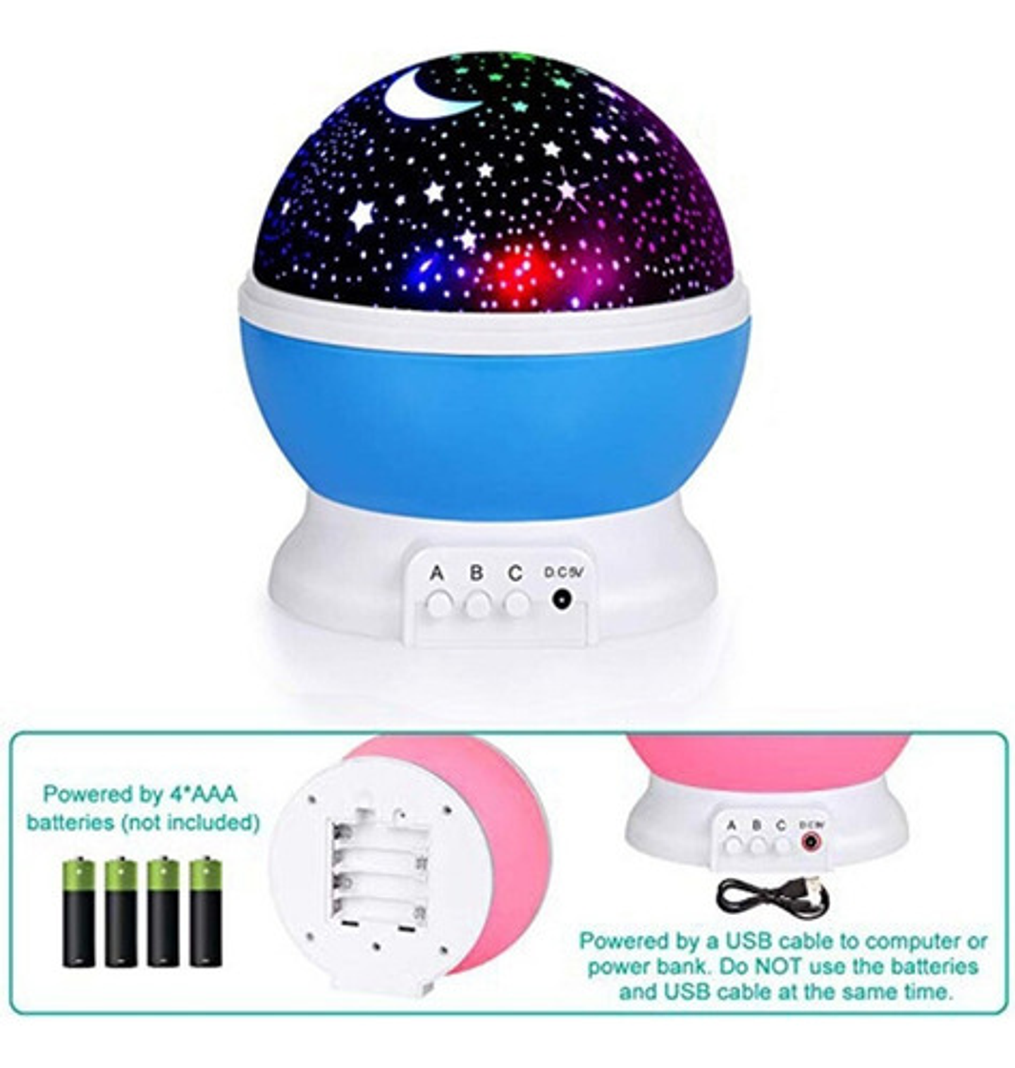 Proyector Lámpara Luz Led Cielo Estrella Espanta Cuco Niños 12