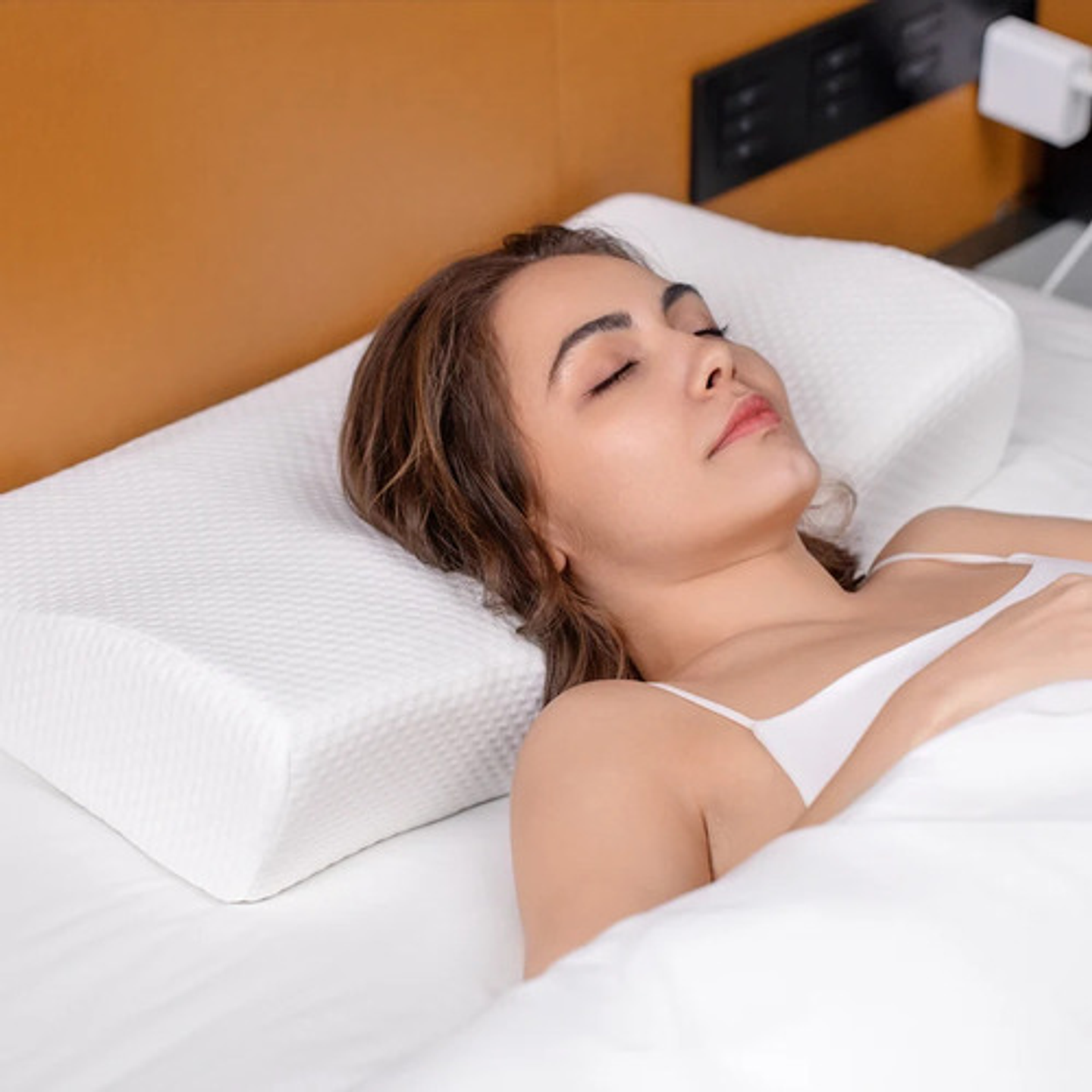 Almohada Viscoelástica Ergonómica Ortopédica Dolor De Cuello Blanco 5