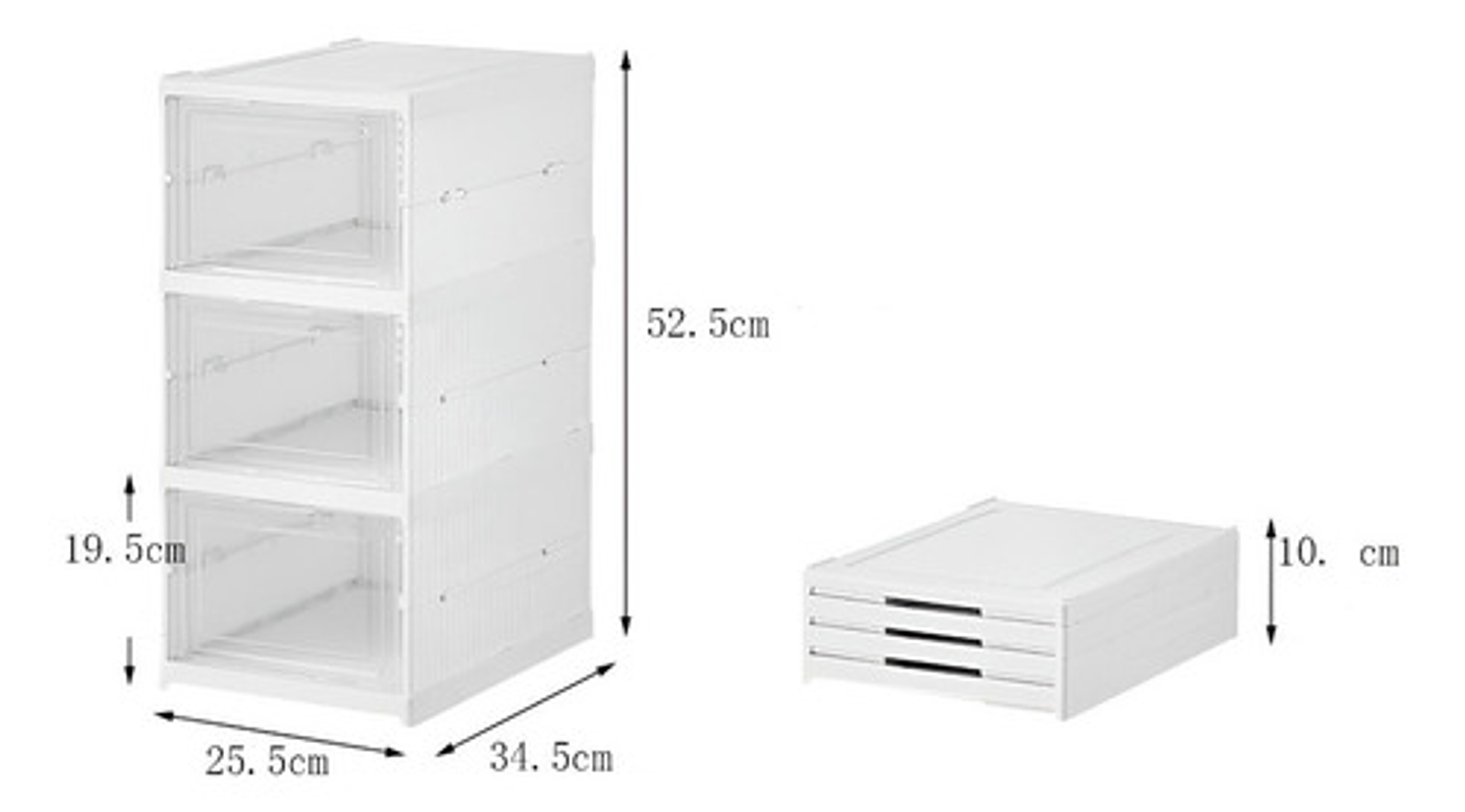 Zapatera Organizador Caja Apilable Para Zapatos 3 Niveles Blanco 3