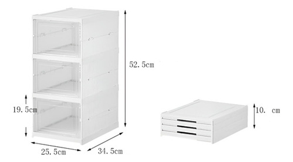 Zapatera Organizador Caja Apilable Para Zapatos 3 Niveles Blanco 3