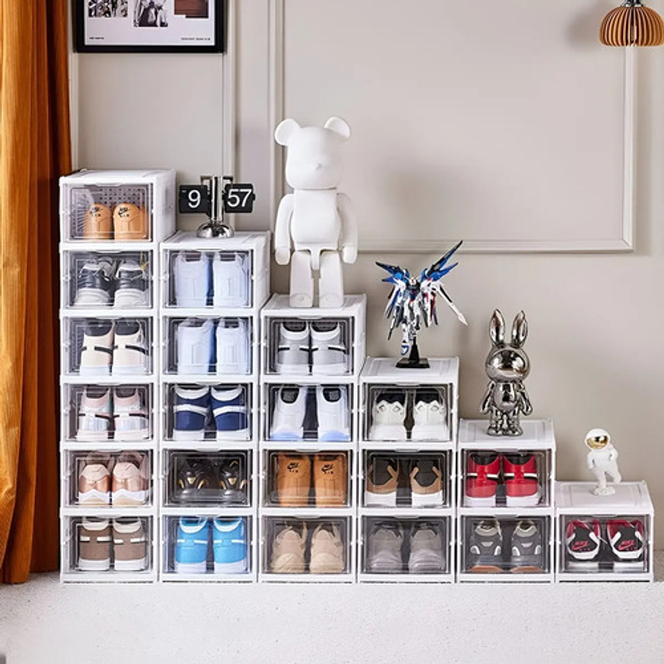 Zapatera Organizador Caja Apilable Para Zapatos 3 Niveles Blanco 5