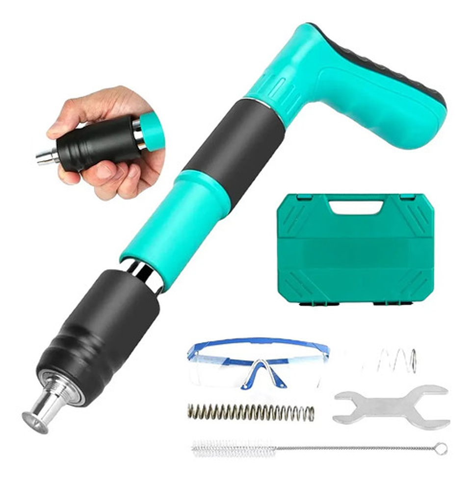 Pistola De Fijación Fulminante Remaches + 20 Clavos Acero 1