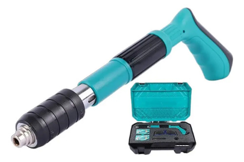 Pistola De Fijación Fulminante Remaches + 20 Clavos Acero 2