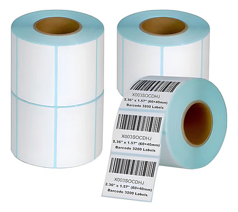 Rollo Térmico Thek 40x30mm 1000 Etiquetas Adhesivas Imprimibles Removible Blanco