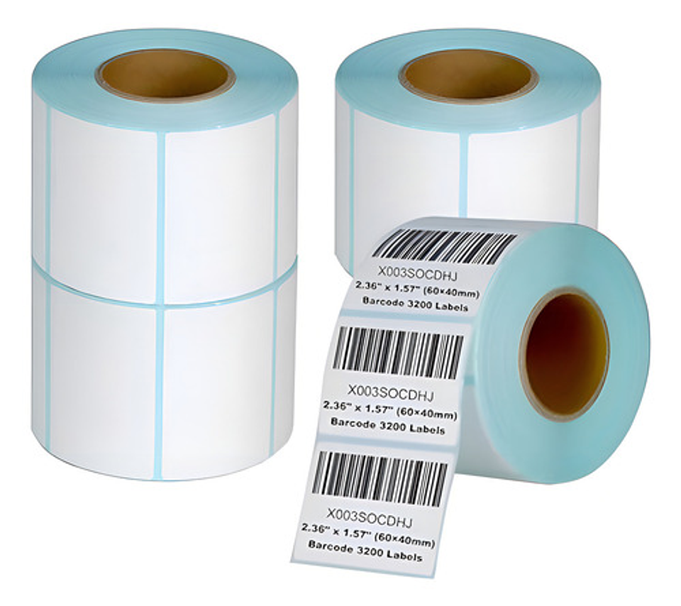 Rollo Térmico Thek 40x30mm 1000 Etiquetas Adhesivas Imprimibles Removible Blanco 1