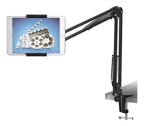 Soporte Tablet Articulado Universal Marinshop Porta Tablet iPad Flexible Escritorio Soporte Celular Escritorio Atril Brazo Metalico Ajustable Negro
