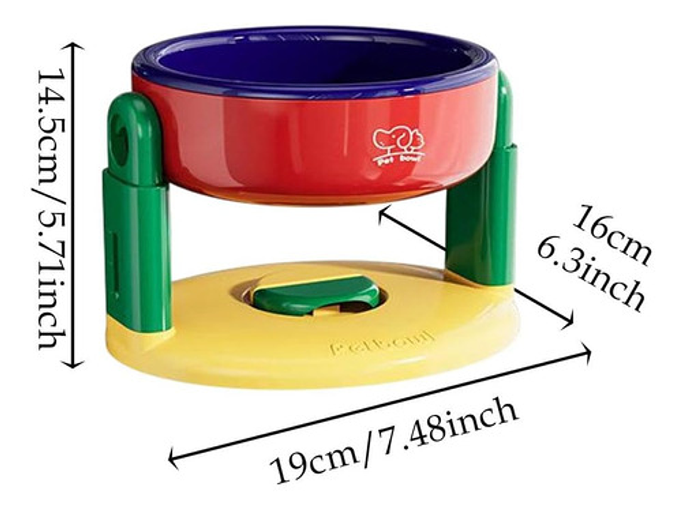 Tazón De Alimentación Antideslizante Ajustable Perros  Gatos 5