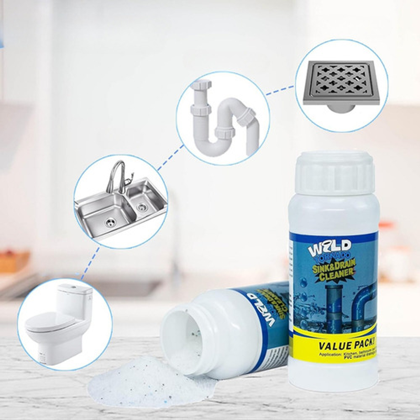 X2 Removedor Destapa Cañería Desagüe Granulado Caños 6