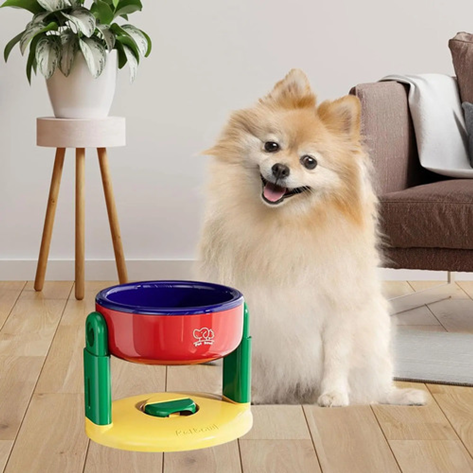 Tazón De Alimentación Antideslizante Ajustable Perros  Gatos 3