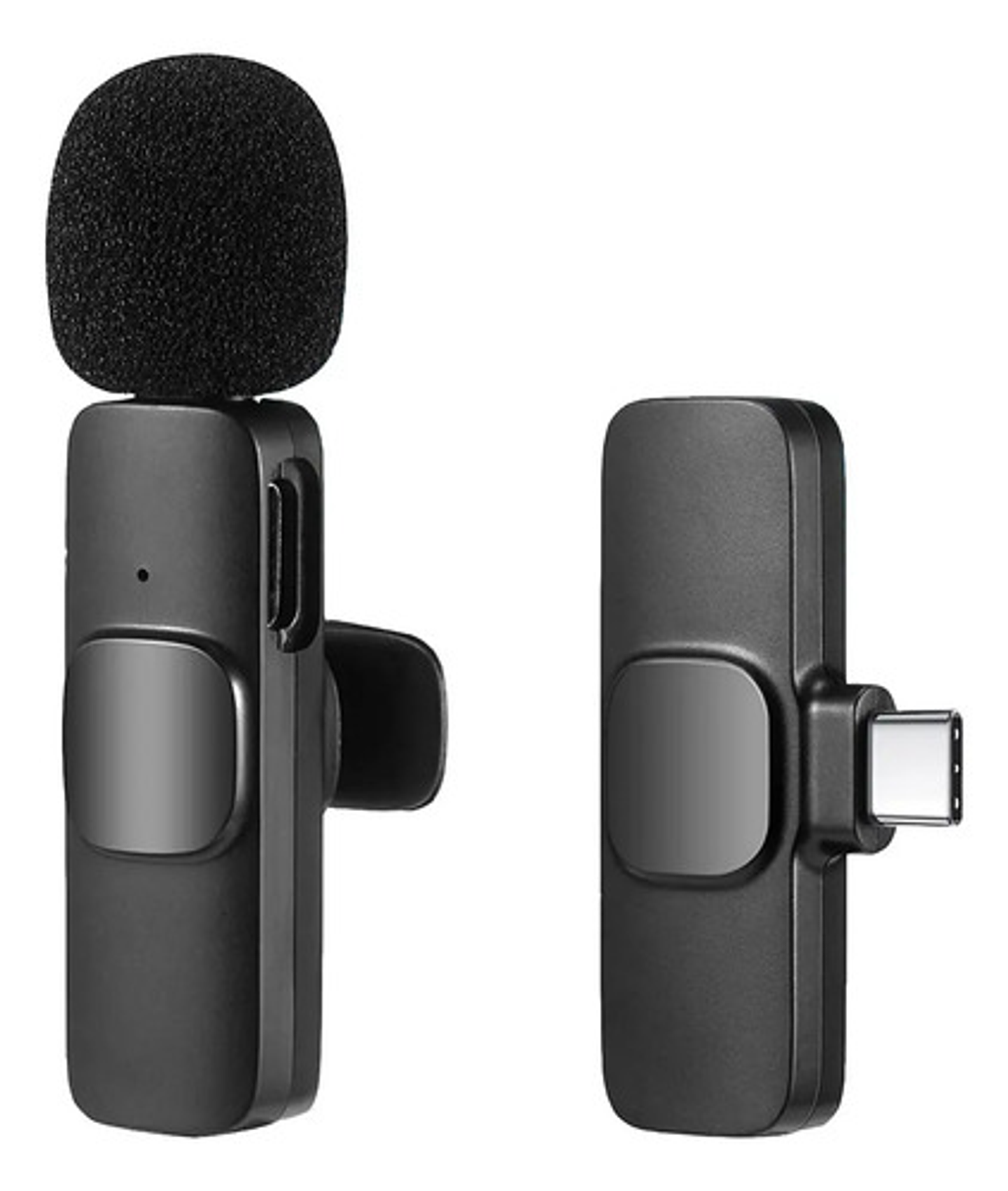 Micrófono Inalámbrico Para Android Lavalier Solapa Usb-c C Negro 1