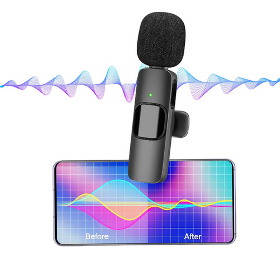 Micrófono Inalámbrico Para Android Lavalier Solapa Usb-c C Negro 7