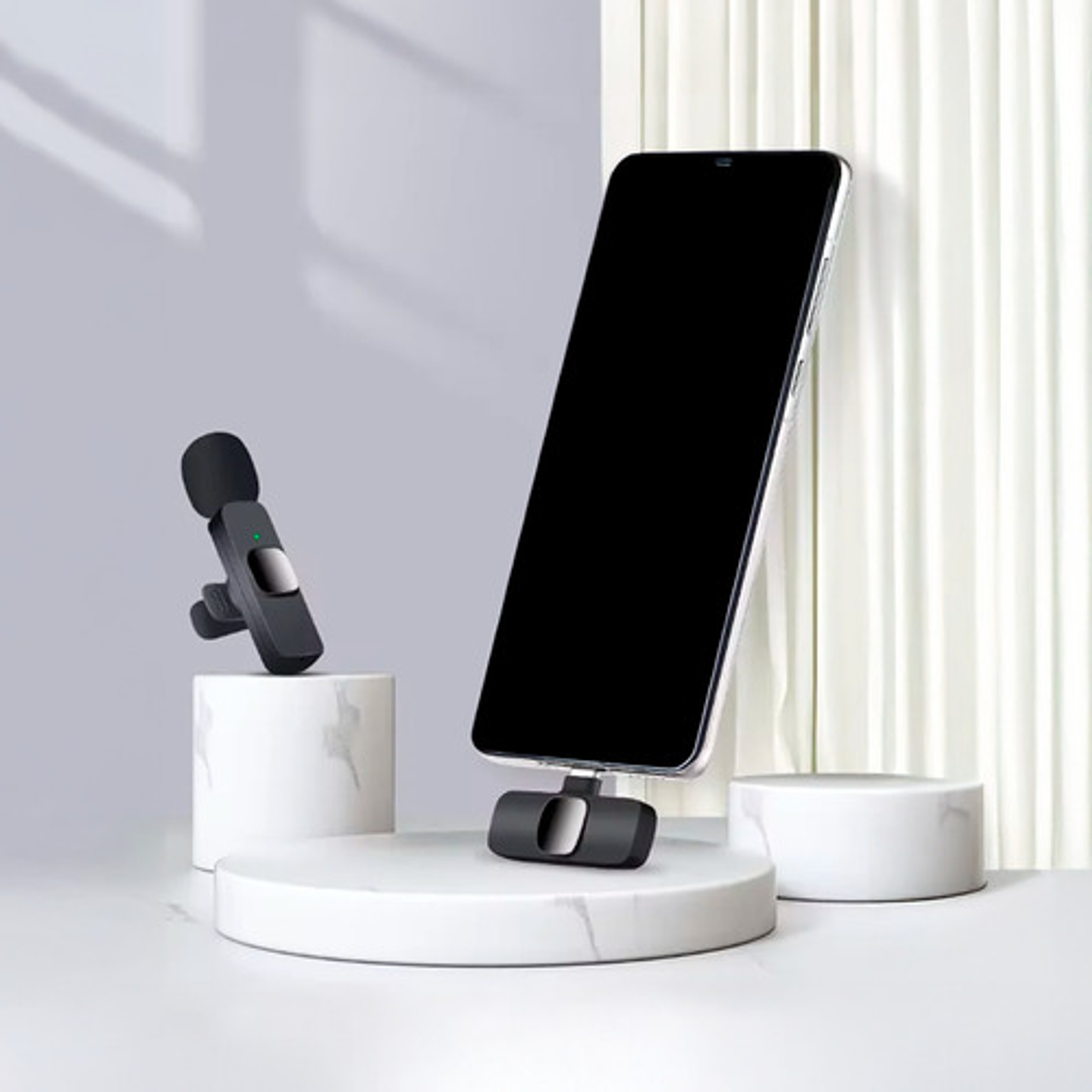 Micrófono Inalámbrico Para Android Lavalier Solapa Usb-c C Negro 8