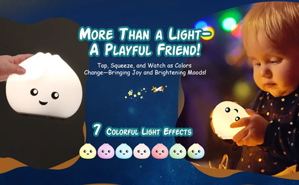 Lámpara De Silicona Espanta Cucos Recargable Luz Rgb Touch 5