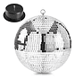 Bola Espejo 20cm Bola Disco + Base Giratoria A 220v Blanco - Miniatura 1