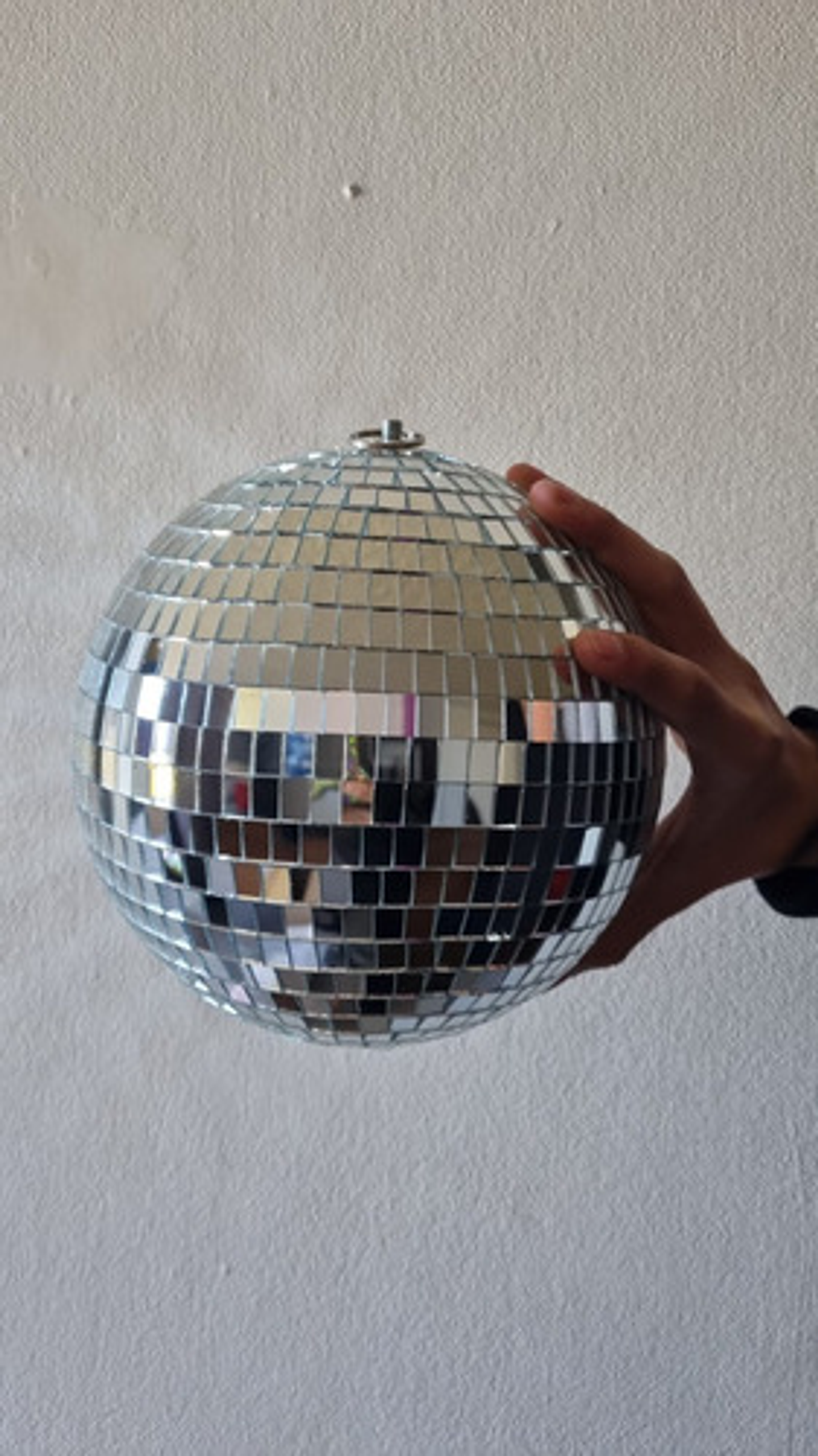 Bola Espejo 20cm Bola Disco + Base Giratoria A 220v Blanco 4