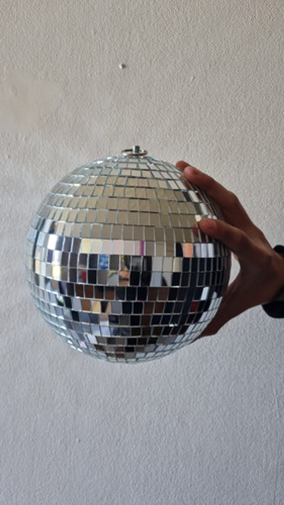 Bola Espejo 20cm Bola Disco + Base Giratoria A 220v Blanco 4