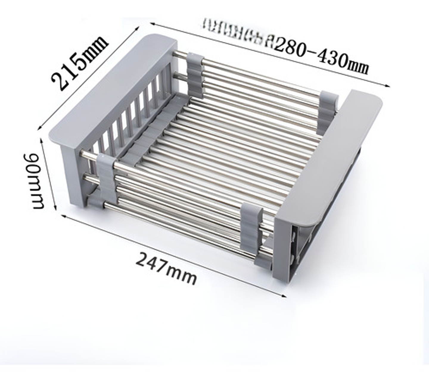 Rejilla Escurridor Para Lavaplatos Telescópica Ajustable Color Gris 5