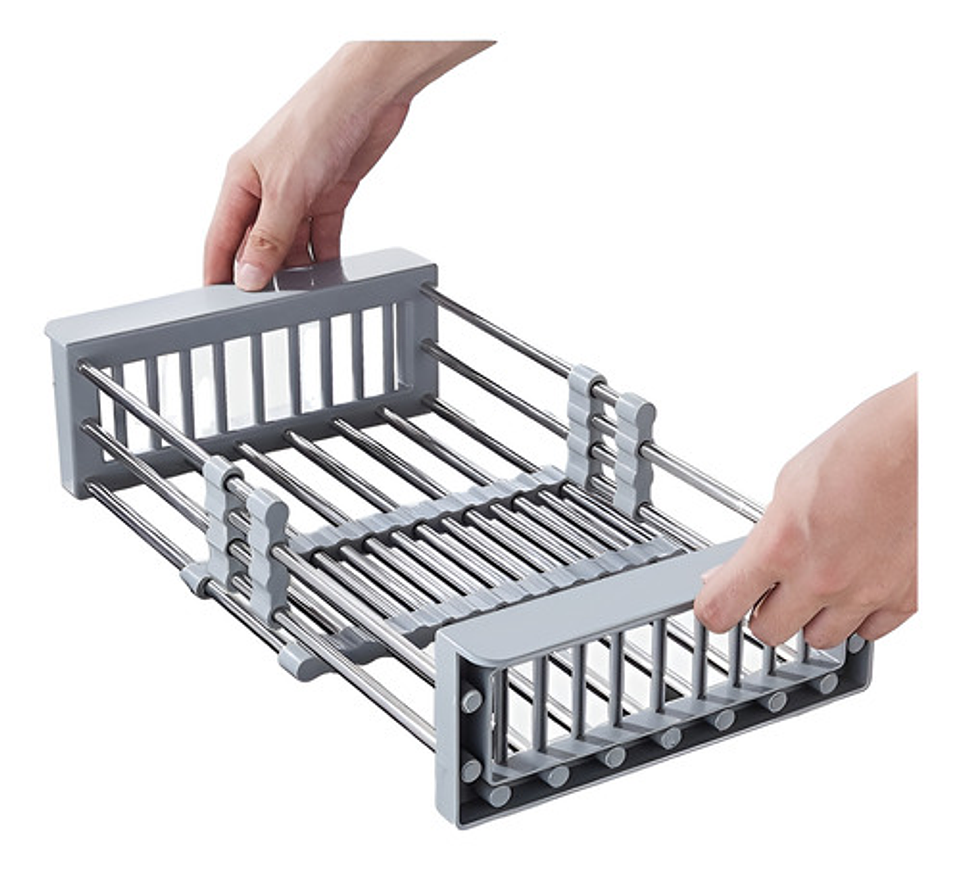 Rejilla Escurridor Para Lavaplatos Telescópica Ajustable Color Gris 6