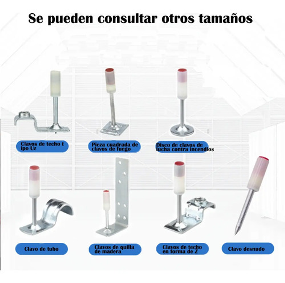 100 Piezas De Fijado Clavos Para Pistola De Acero Clavos 6
