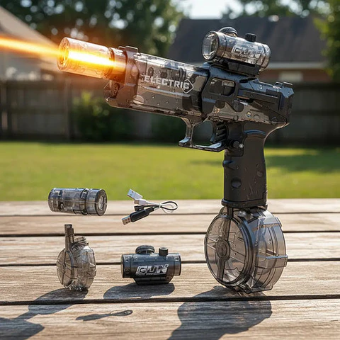 Pistola De Agua Eléctrica Alta Potencia Recargable Led 1200m