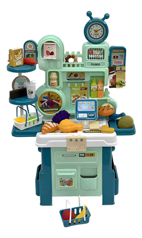 Cocina Infantil Irfora Kitchen Playset 52 Piezas Luz Sonido Turquesa