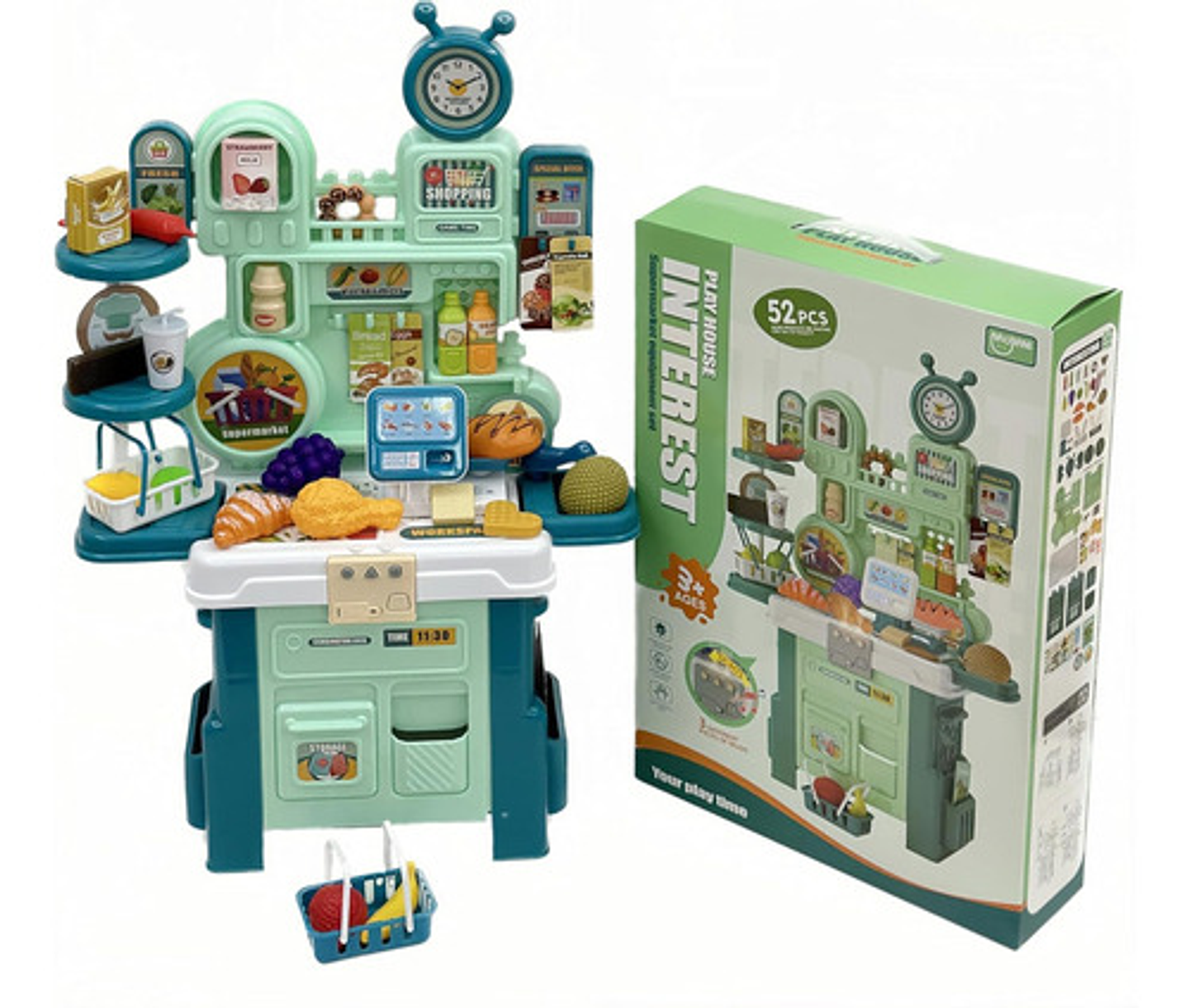 Cocina Infantil Irfora Kitchen Playset 52 Piezas Luz Sonido Turquesa 4