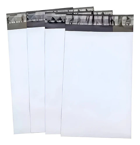 X100 Bolsas Courier Embalaje Blanca Autoadhesivo 35x45cm