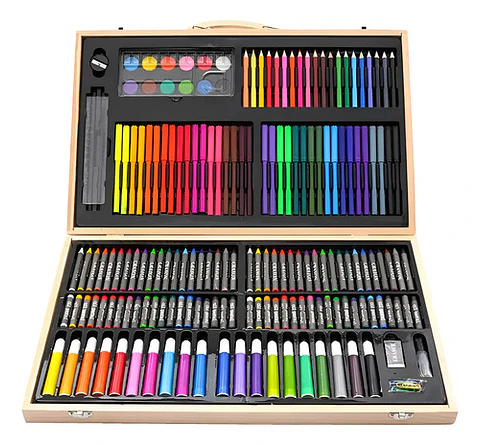 Maletín De Arte Artist Kit 180 Piezas Con Lápices Colores Y Acuarelas Multicolor