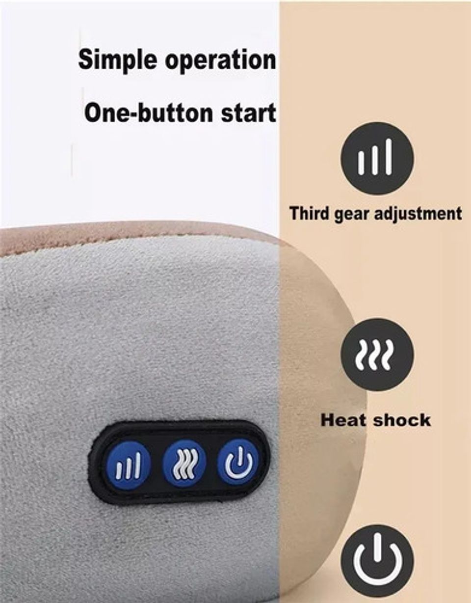 Almohada Cervical De Viaje Con Masaje Vibratorio Y Espuma Me 6