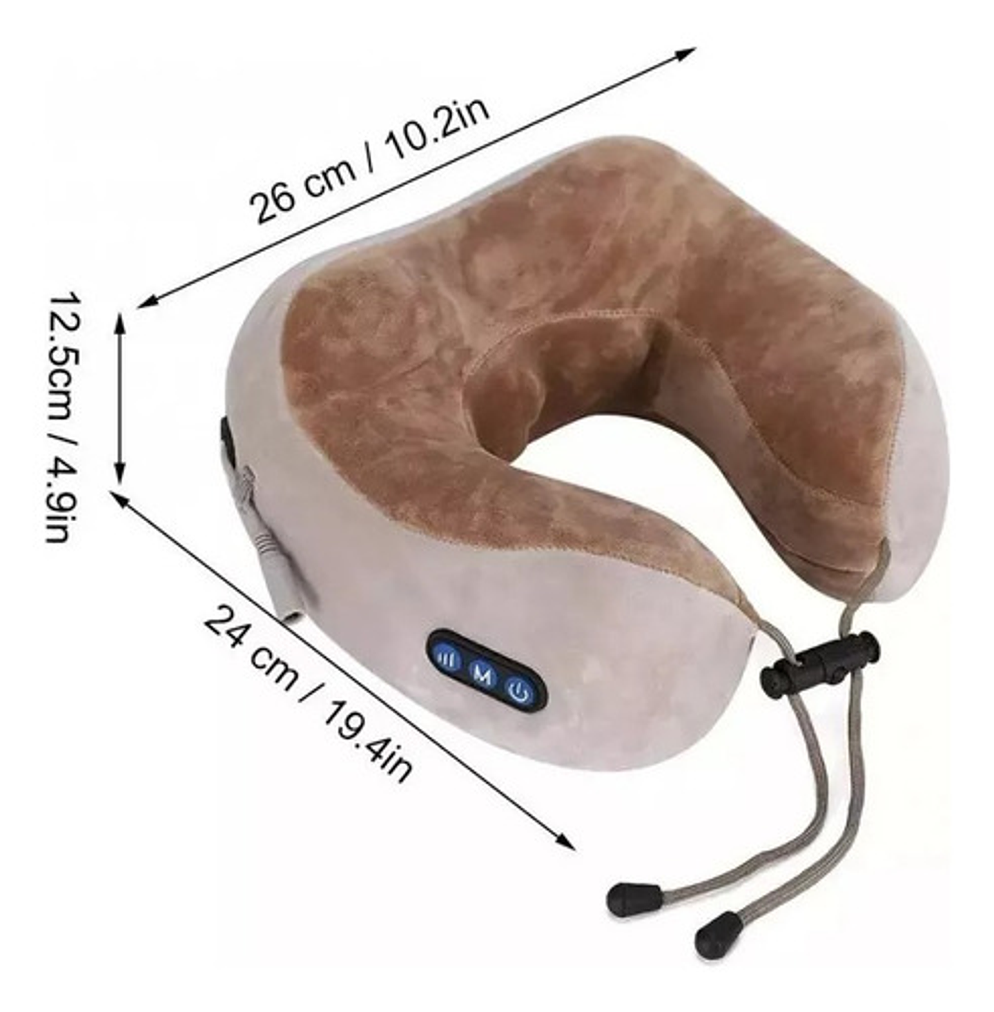 Almohada Cervical De Viaje Con Masaje Vibratorio Y Espuma Me 10