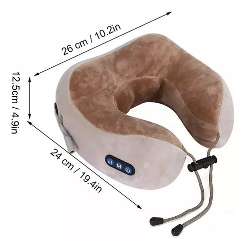 Almohada Cervical De Viaje Con Masaje Vibratorio Y Espuma Me 10