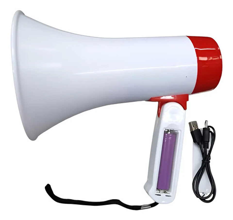 Megáfono Recargable Bluetooth 35w Usb Con Grabadora 619bt 1