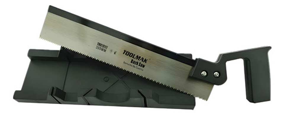 Serrucho De Costilla Toolmak 300mm Con Caja De Ingletes 2