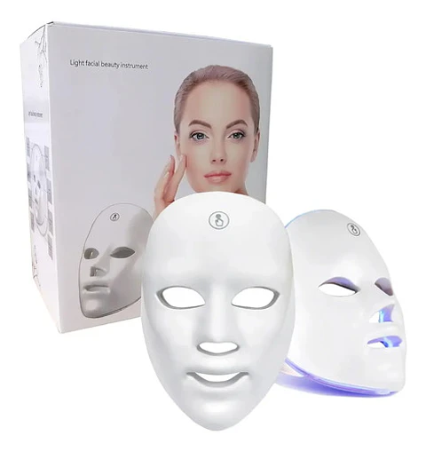 Máscara Facial Led 7 Colores Terapia Lumínica Rejuvenecedora