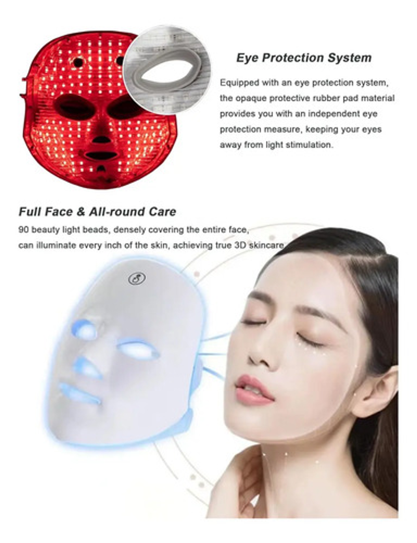 Máscara Facial Led 7 Colores Terapia Lumínica Rejuvenecedora 3