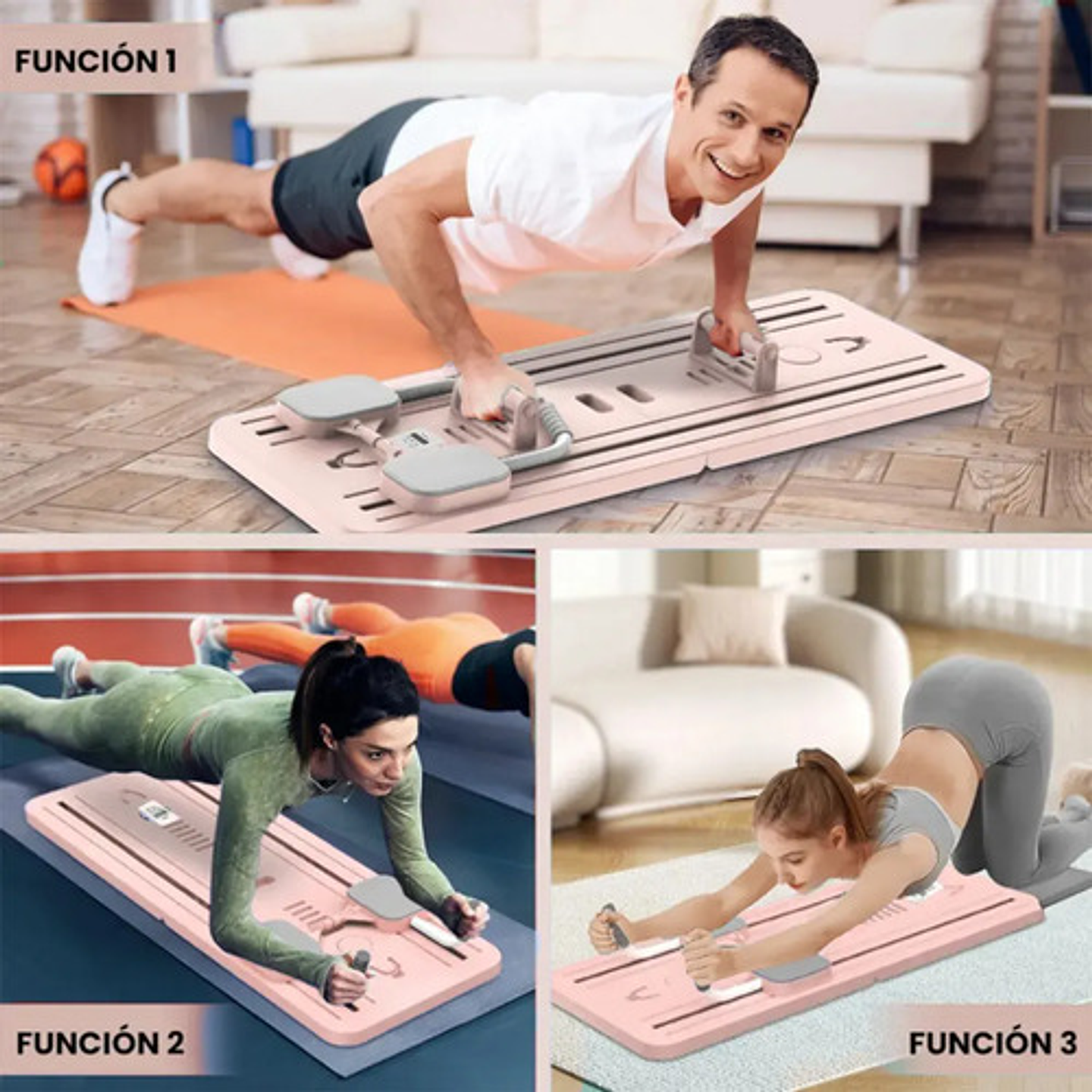 Tabla Abdominal Multifunción Plank Trainer Rodillo Plegables 5