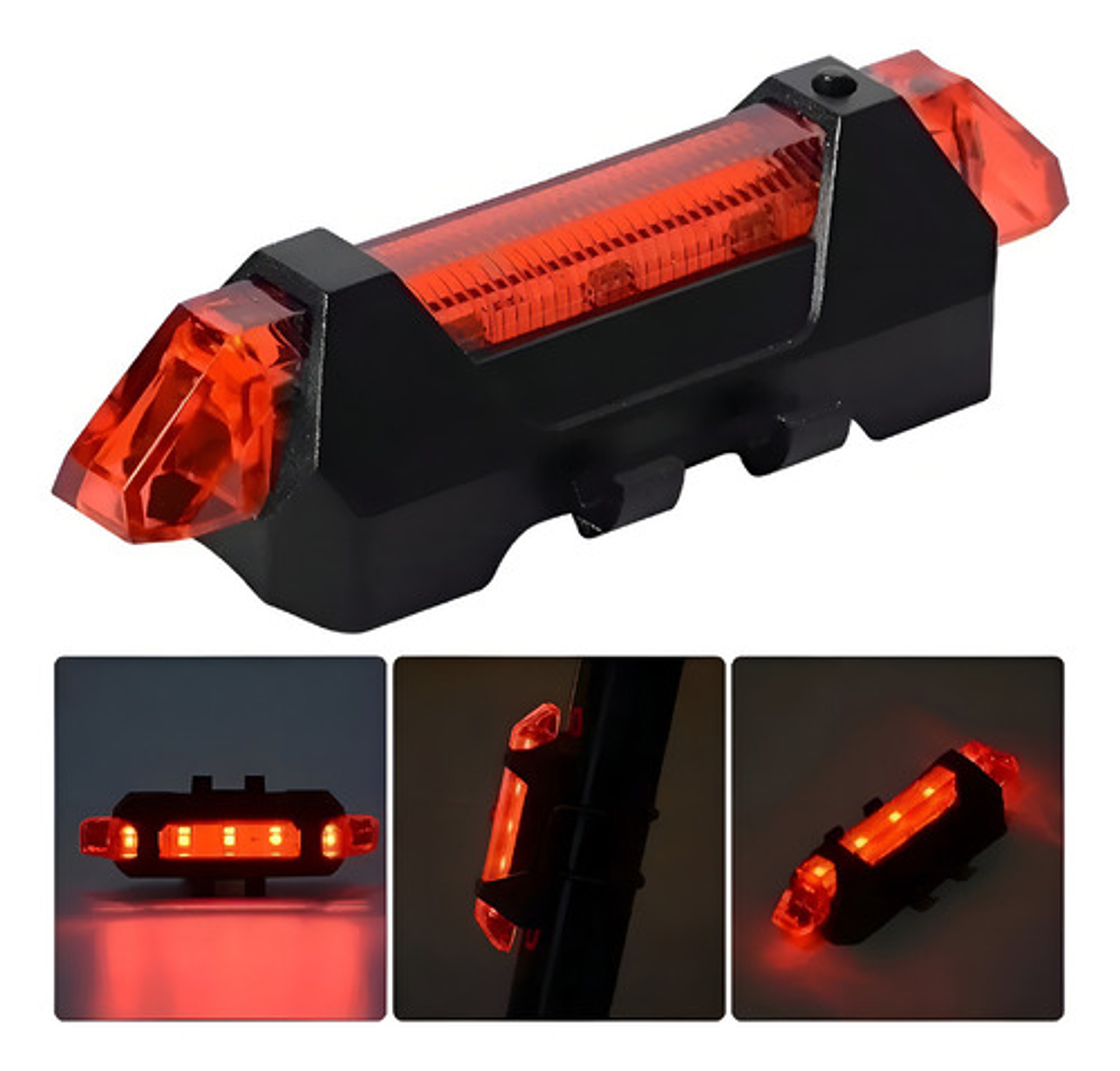 Luz Trasera Bicicleta Linterna Ciclismo Luces Led Recargable Color Rojo 5