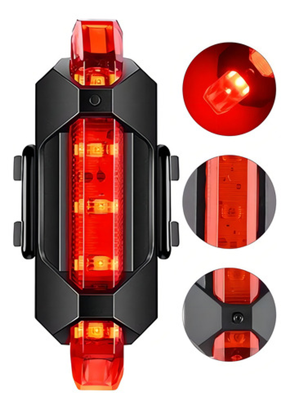 Luz Trasera Bicicleta Linterna Ciclismo Luces Led Recargable Color Rojo 10