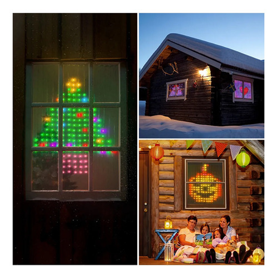 Cortina Led Inteligente 400 Luces Rgb 2x2m Control Remoto Ap Multicolor 5