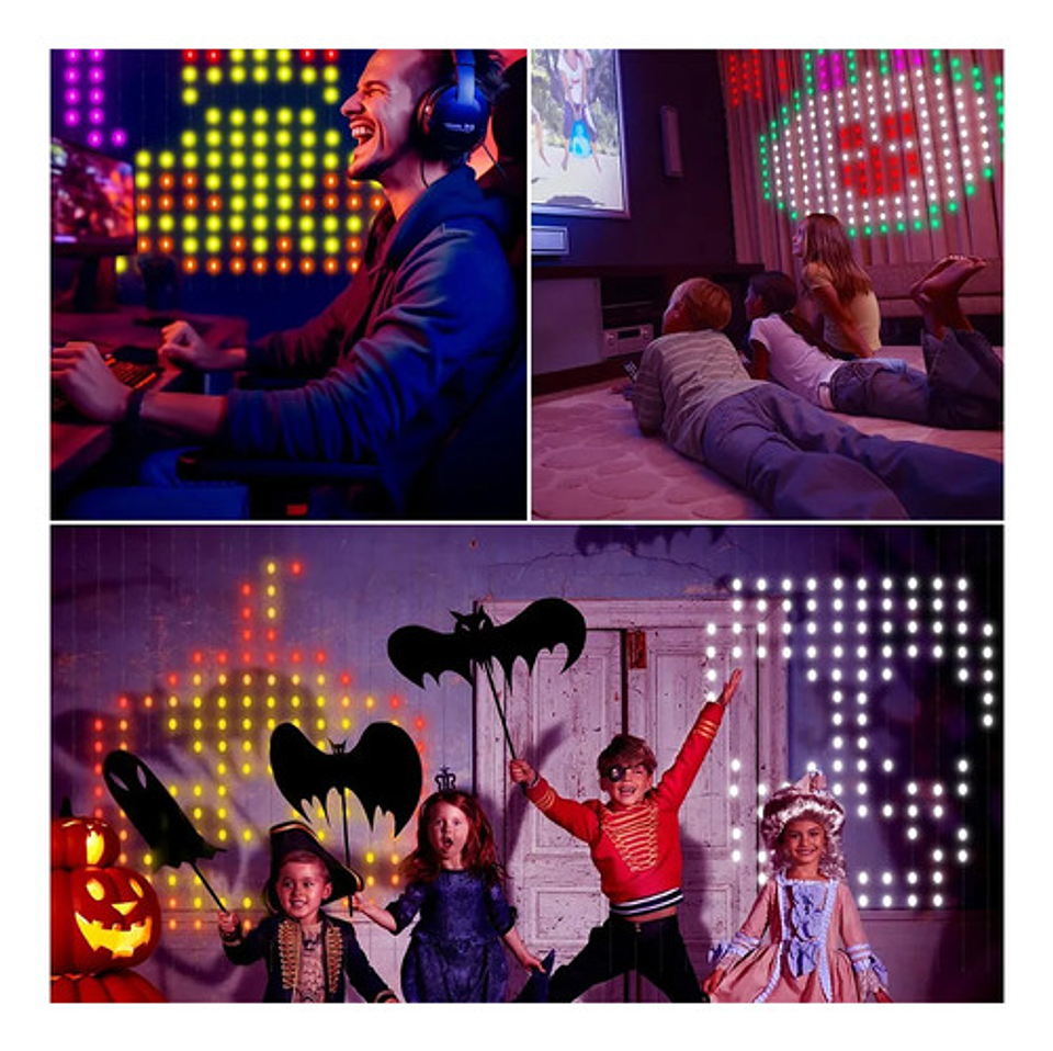 Cortina Led Inteligente 400 Luces Rgb 2x2m Control Remoto Ap Multicolor 11