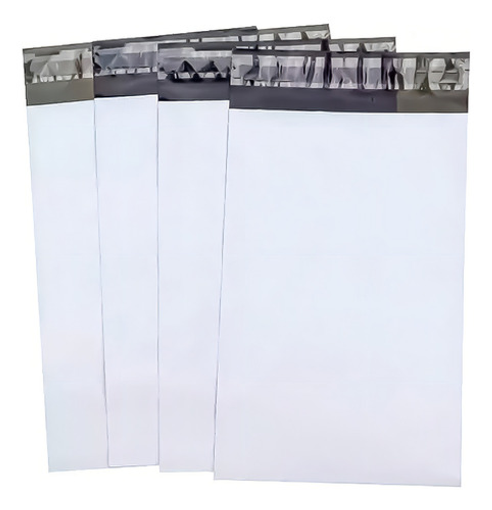 X100 Bolsas Courier Embalaje Blanca Autoadhesivo 25x35cm 2