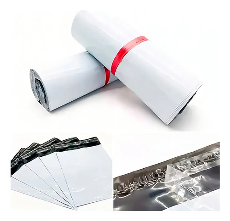 X100 Bolsas Courier Embalaje Blanca Autoadhesivo 45x60cm 2