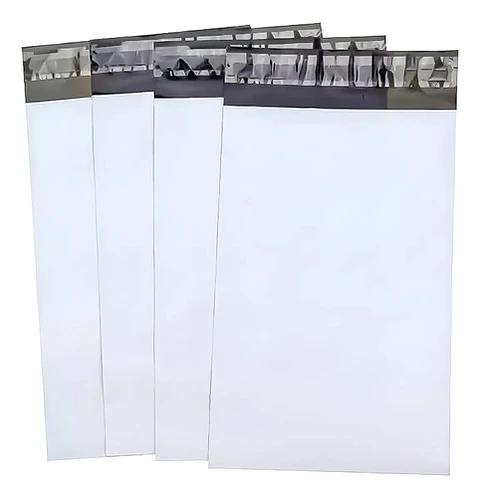X100 Bolsas Courier Embalaje Blanca Autoadhesivo 25x35cm