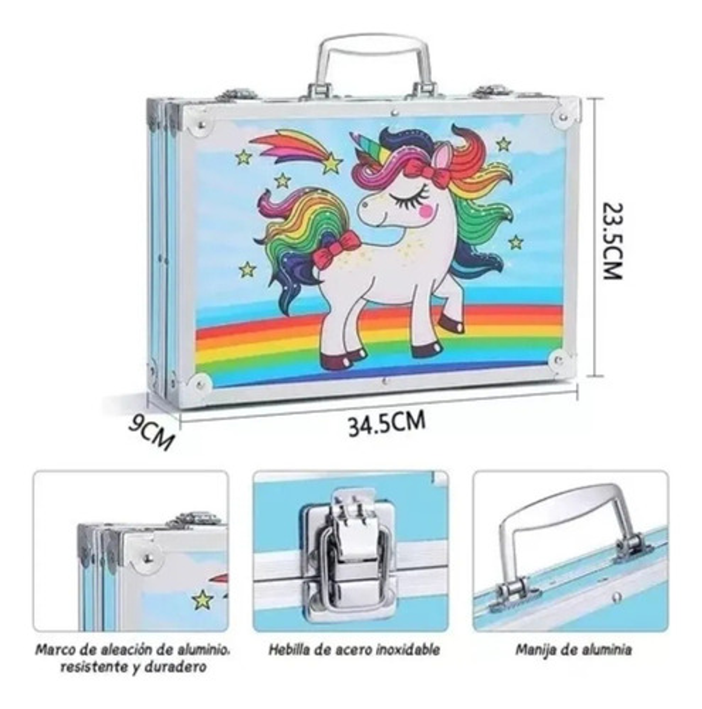 Set De Dibujo Y Pintura Unicornio 145 Piezas Con Maletín 11