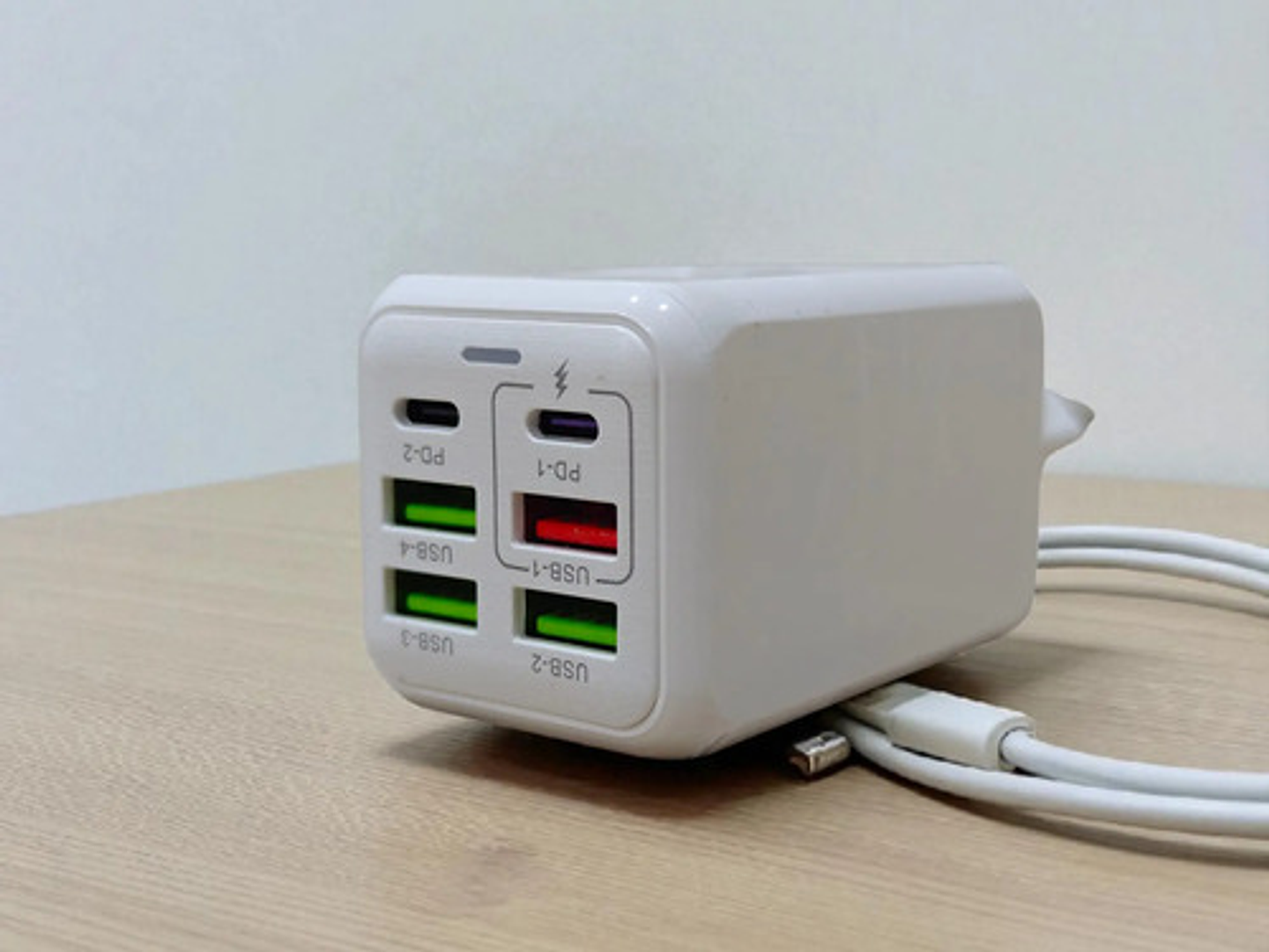 Cargador Rápido 150w Thek 4 Usb 2 Tipo C Universal Modelo Cd-14 Blanco 4