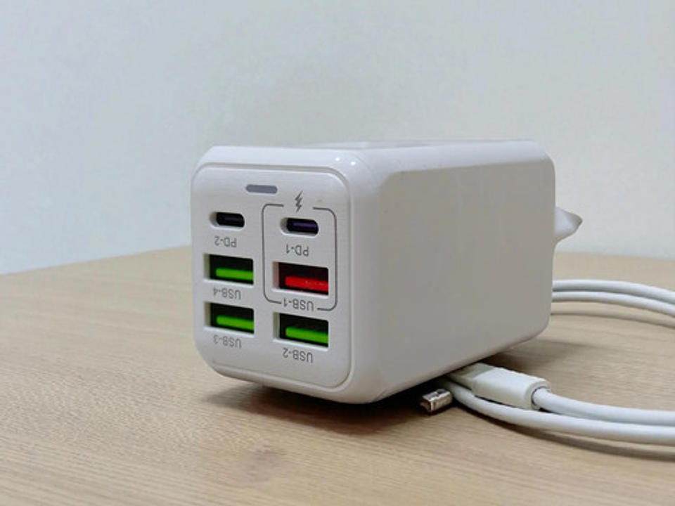 Cargador Rápido 150w Thek 4 Usb 2 Tipo C Universal Modelo Cd-14 Blanco 4